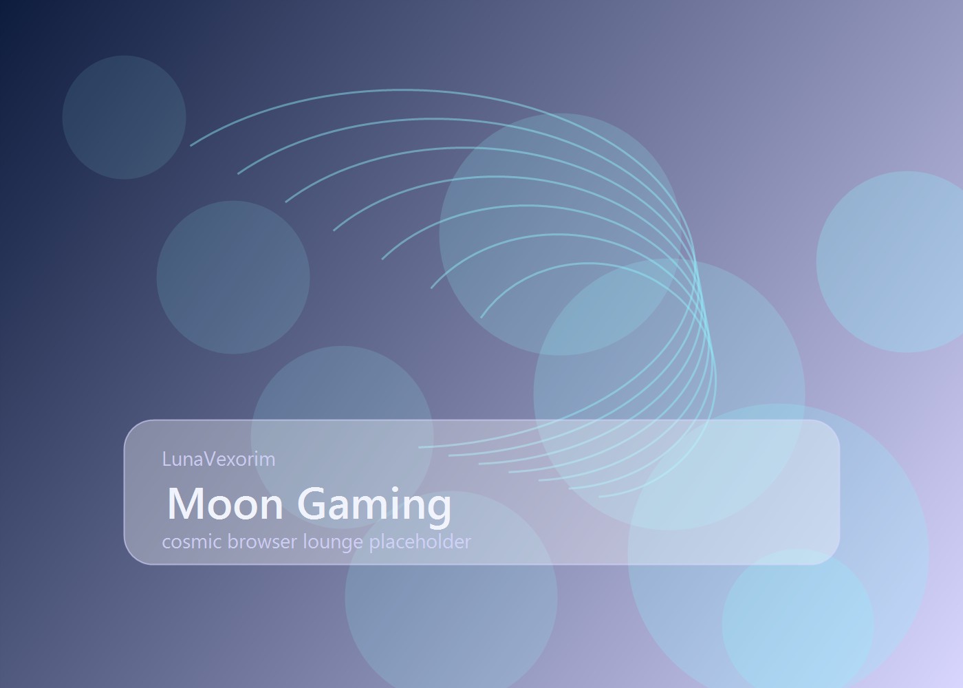 A silver moon gaming interface hovering above a quiet digital landscape