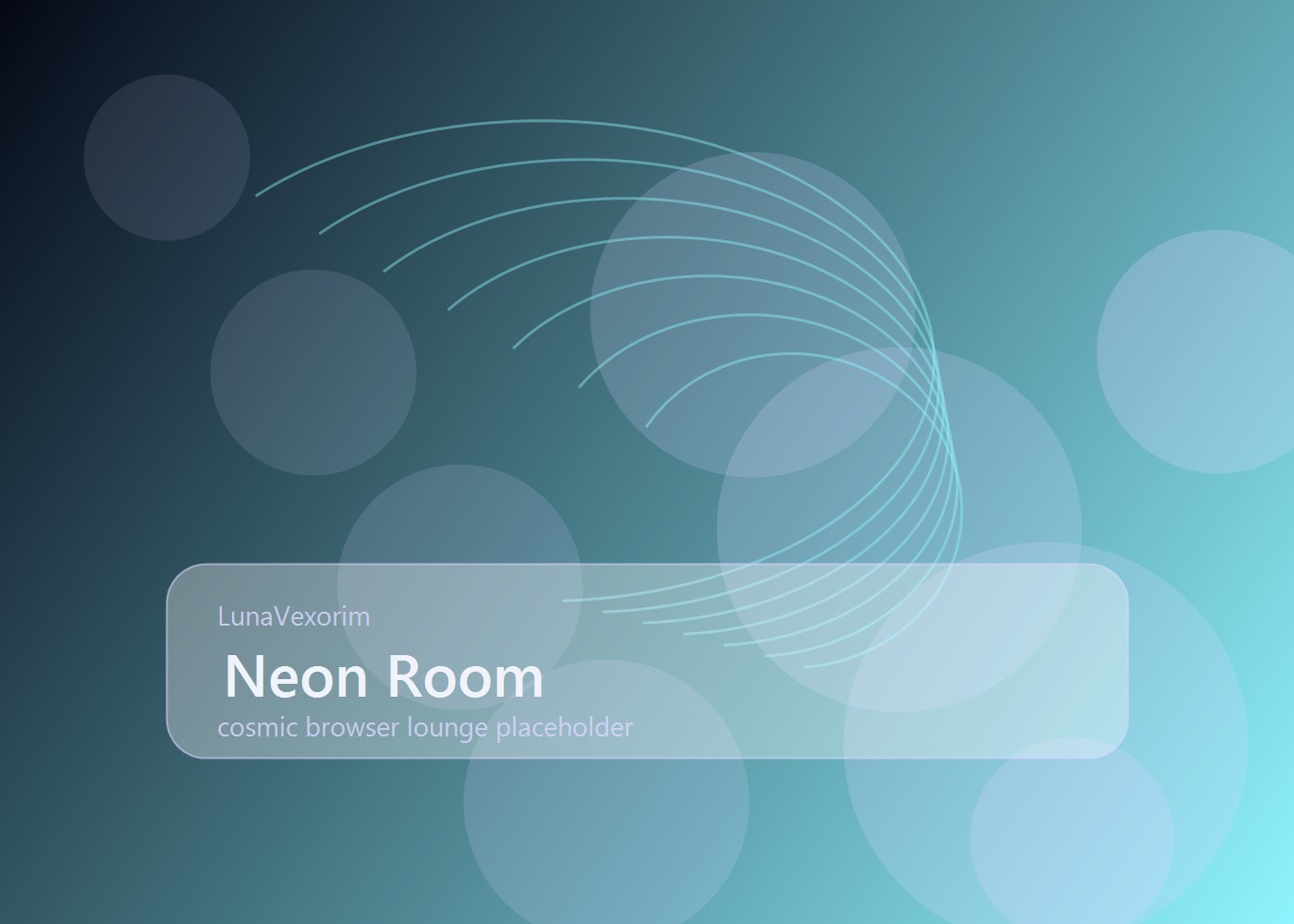 A cyan and lavender neon gaming room with holographic panels